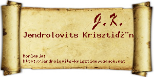 Jendrolovits Krisztián névjegykártya
